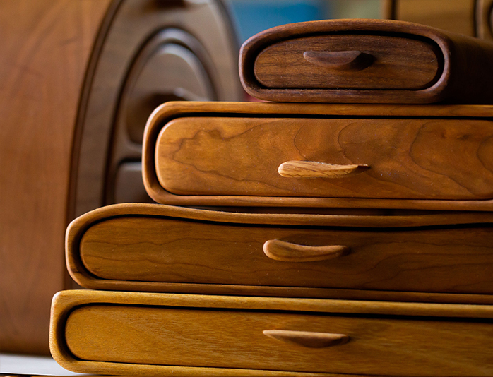 Wood shelves